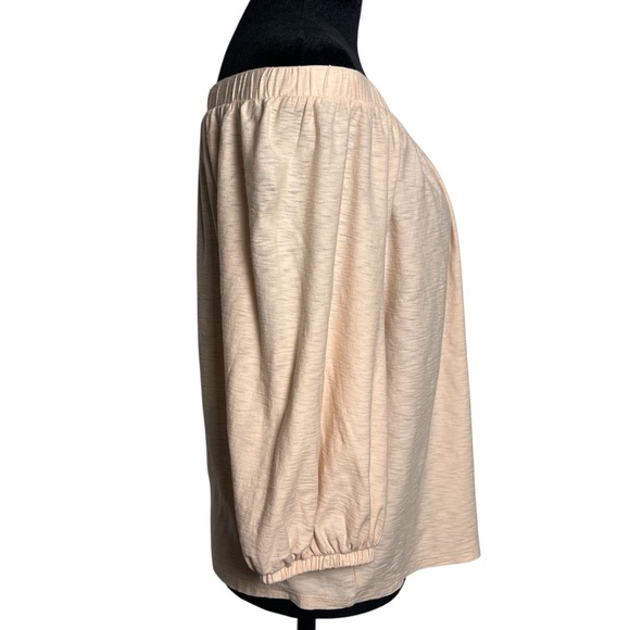 NWT Nation Ltd Cream Off The Shoulder Knit Peasant Top — Size Medium - Picture 6 of 10